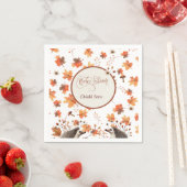 Gepersonaliseerde herfst Hedgehog servetten (Insitu)