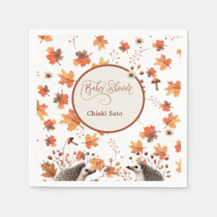 Gepersonaliseerde herfst Hedgehog servetten