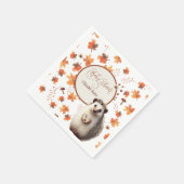 Gepersonaliseerde herfst Hedgehog servetten (Hoek)