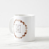 Gepersonaliseerde Herfst Herfstkrans Monogram Koffiemok (Voorkant links)
