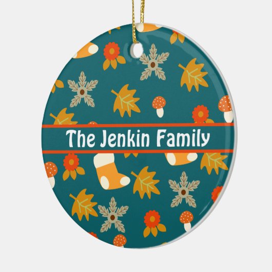 Gepersonaliseerde herfst keramisch ornament (Links)