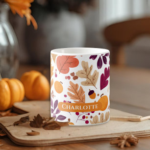 Gepersonaliseerde Herfst Mok - Herfstbladeren & ei
