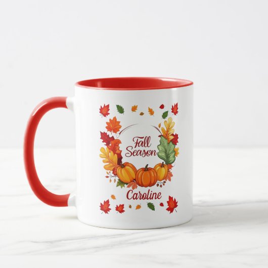 Gepersonaliseerde Herfst Mok, Pompoen Seizoen Herf Mok (Links)