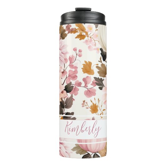 Gepersonaliseerde Herfst Pattern Thermal Tumbler Thermosbeker (Voorkant)