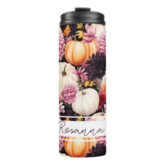 Gepersonaliseerde Herfst Pattern Thermal Tumbler Thermosbeker (Voorkant)