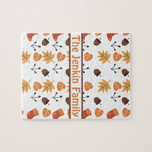 Gepersonaliseerde herfst puzzel legpuzzel (Horizontaal)