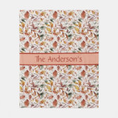 Gepersonaliseerde Herfst Verkleurde bladeren Groen Fleece Deken (Voorkant)