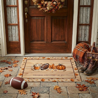 Gepersonaliseerde herfst voetbal pompoen herfst deurmat