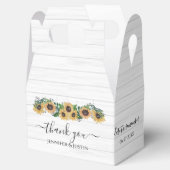 Gepersonaliseerde Herfst Zonnebloem Bruiloft Bedankdoosjes (Geopend)