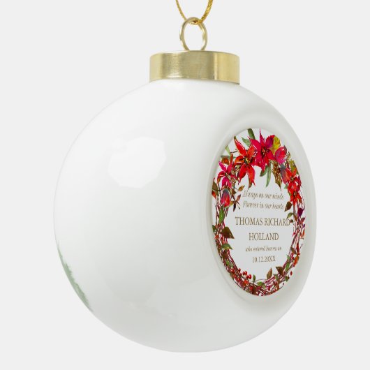 Gepersonaliseerde herinneringscadeaus | Bij het af Keramische Bal Ornament (Links)