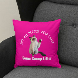 Gepersonaliseerde Hero Cat Dad Vaderdag Gift Grapp Kussen