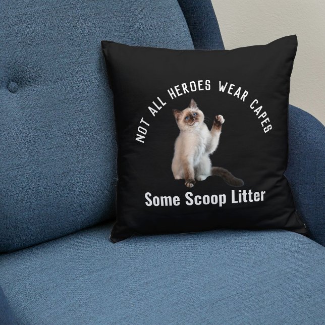 Gepersonaliseerde Hero Cat Dad Vaderdag Gift Grapp Kussen (Creator heeft geüpload)