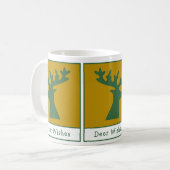 Gepersonaliseerde hertenwensen Holiday Art Green G Koffiemok (Voorkant links)