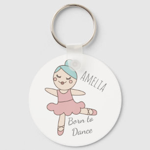 Gepersonaliseerde het Meisje van de balletdanser Sleutelhanger