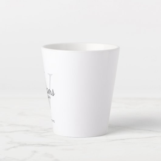 Gepersonaliseerde het Monogram van het Manuscript  Latte Mok (Voorkant)