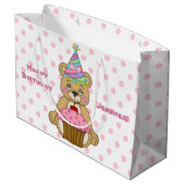 Gepersonaliseerde het Roze van Cupcake van de Large Cadeautasje (Achterkant Gekanteld)