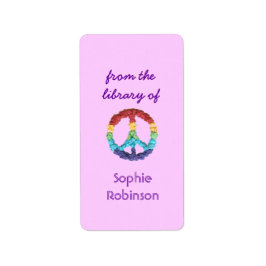 Gepersonaliseerde het teken van de vrede bookplate etiket