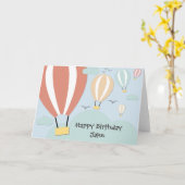 Gepersonaliseerde heteluchtballonnen kaart (Gele Bloem)