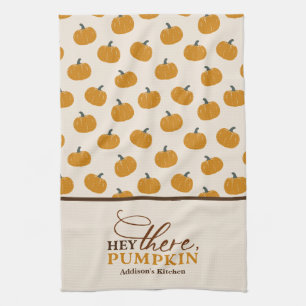 Gepersonaliseerde Hey There Pumpkin Schort Theedoek