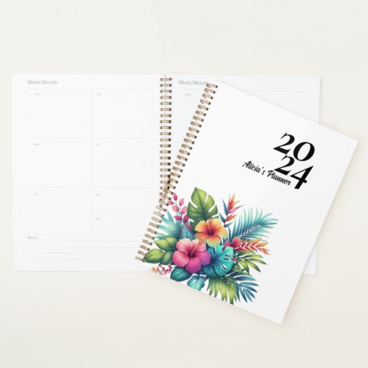 Gepersonaliseerde Hibiscus Bloem Tropisch Planner (Display)