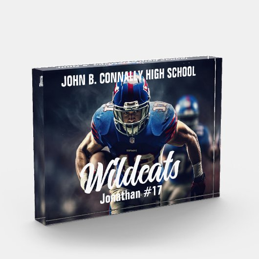 Gepersonaliseerde High School Football Speler Fotoblokken (Links)
