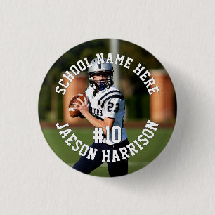 Gepersonaliseerde High School Football Speler Ronde Button 3,2 Cm