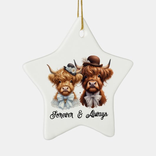 Gepersonaliseerde Highland Koe paar ornament (Rechts)