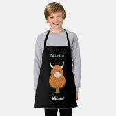 Gepersonaliseerde Highland Koe Schort (Gedragen)