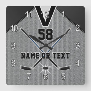 Gepersonaliseerde Hockey Clock-cadeaus voor Hockey Vierkante Klok