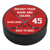 Gepersonaliseerde Hockey pakt uw 4 tekst, uw kleur Hockey Puck (3/4)