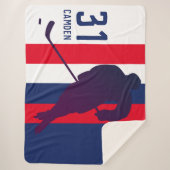 Gepersonaliseerde Hockey Sherpa Blanket Deken (Voorkant)