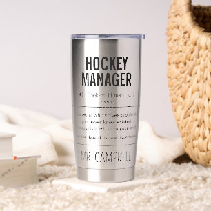 Gepersonaliseerde Hockey Team Manager Grappig Geïsoleerde Drinkbeker