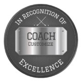 Gepersonaliseerde hockeycoach hockey puck (Voorkant)