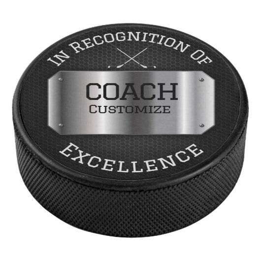 Gepersonaliseerde hockeycoach hockey puck (3/4)