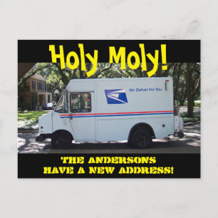 Gepersonaliseerde Holy Moly Wijziging van adres Br Aankondigingskaart
