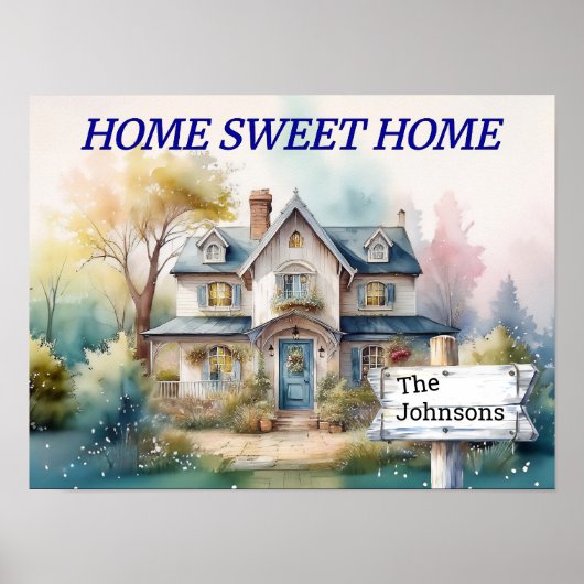 GEPERSONALISEERDE HOME Sweet HOME Poster (Voorkant)