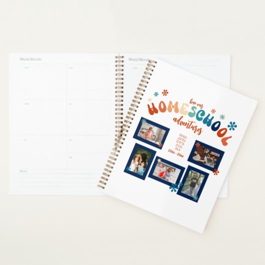 Gepersonaliseerde Homeschool Fotocollage 2024 Planner (Display)