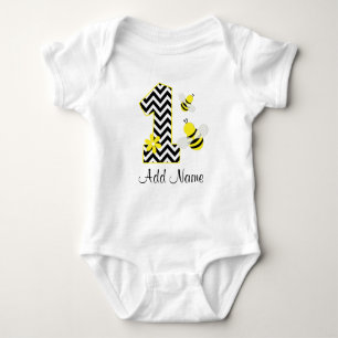 Gepersonaliseerde hommel bij 1e verjaardag Chevron Romper