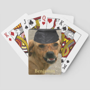 Gepersonaliseerde hond afstuderen speelkaarten