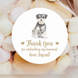 Gepersonaliseerde Hond bruiloft gunst Stickers