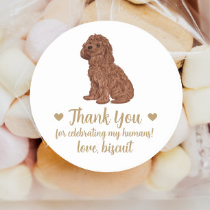 Gepersonaliseerde Hond bruiloft gunst Stickers