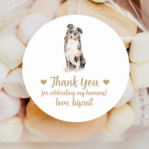Gepersonaliseerde Hond bruiloft gunst Stickers