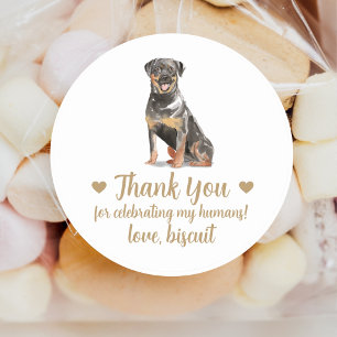 Gepersonaliseerde Hond bruiloft gunst Stickers