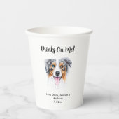 Gepersonaliseerde Hond bruiloft Papieren Bekers (Voorkant)