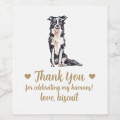 Gepersonaliseerde hond bruiloft wijn label etiket (Enkel label)