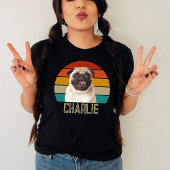 Gepersonaliseerde Hond Custom Retro Pet Foto Tri-Blend Shirt