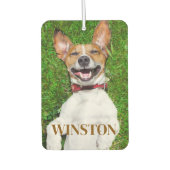 Gepersonaliseerde hond foto en naam auto luchtverfrisser (Voorkant)