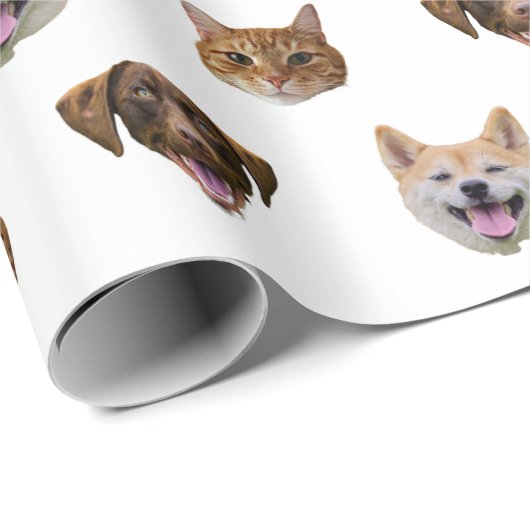 Gepersonaliseerde hond gezicht, hond kat moeder fo cadeaupapier (Rol Hoek)