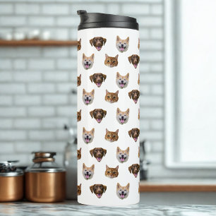Gepersonaliseerde hond gezicht, hond kat moeder fo thermosbeker