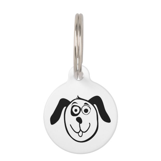 Gepersonaliseerde hond label met leuke cartoon ont huisdierpenning (Voorkant)